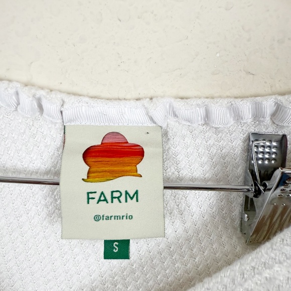 Farm Rio One Shoulder Tucano Off White Top Size Small - Picture 5 of 8